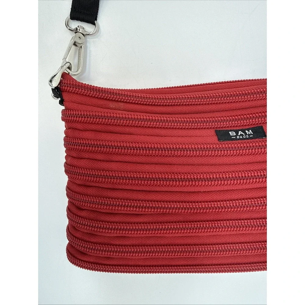 BAM Bag Red Zipper Purse‎ Bam Bags & The Original Zip Purse Black Strap